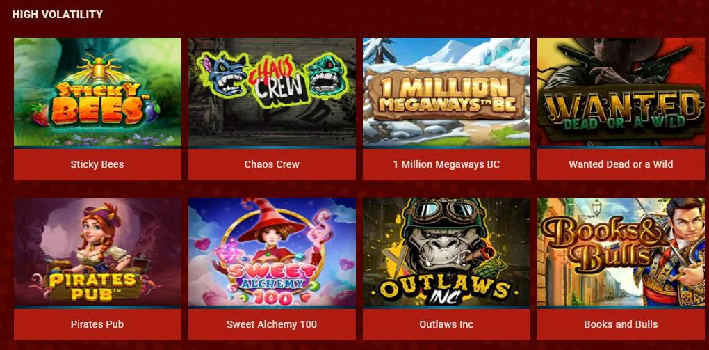high volatility rantcasino games